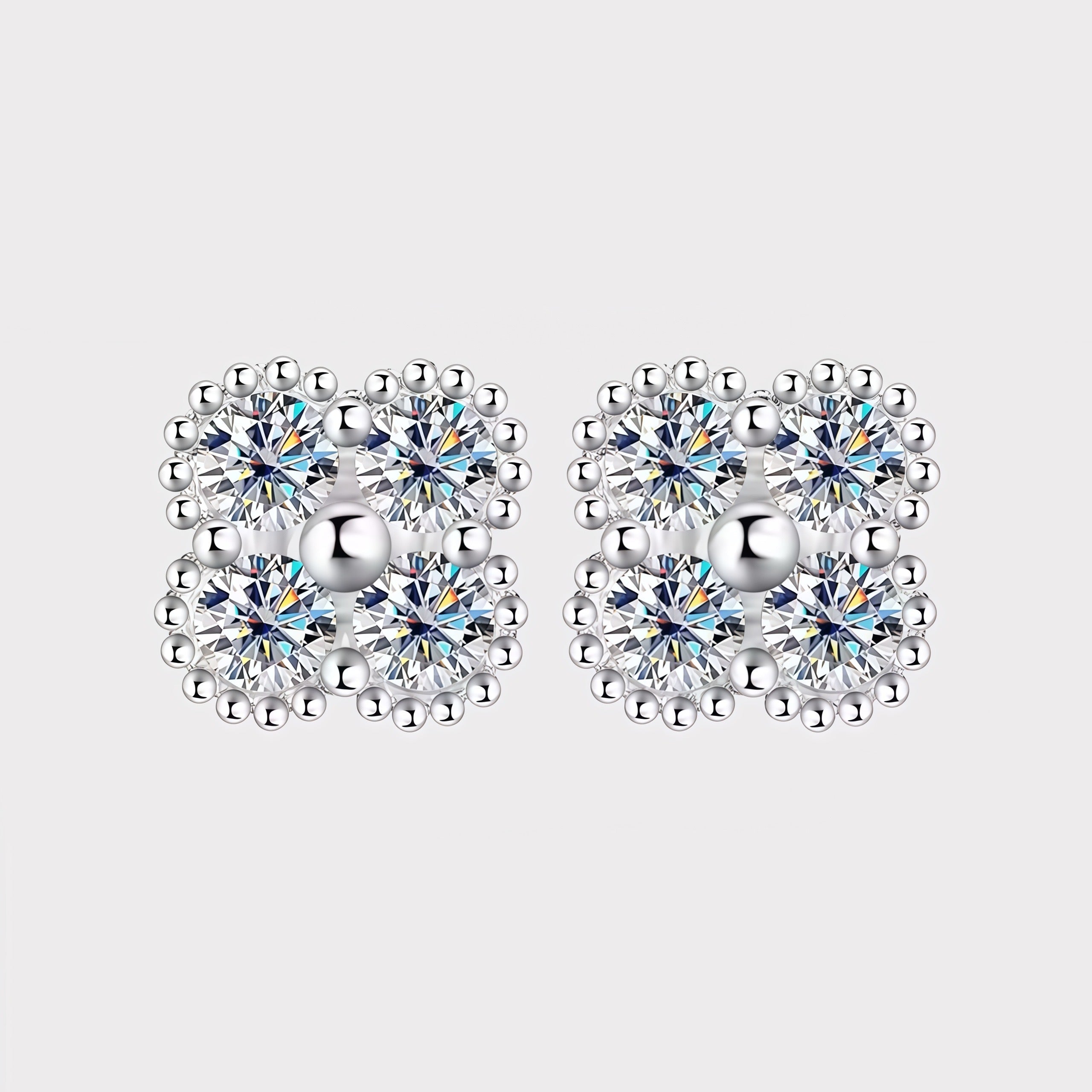 Moissanite Clover Earrings