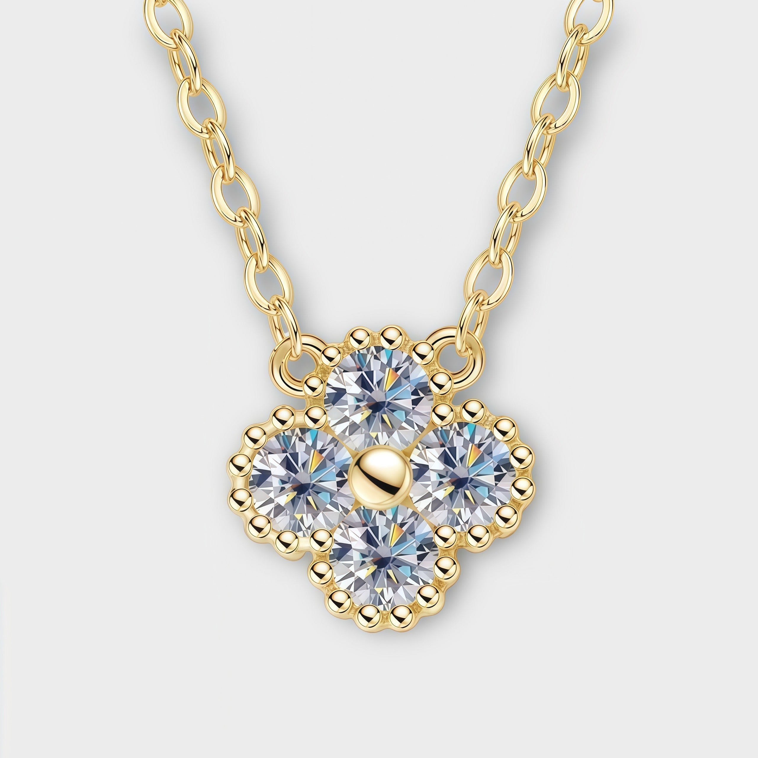 Moissanite Clover Necklace