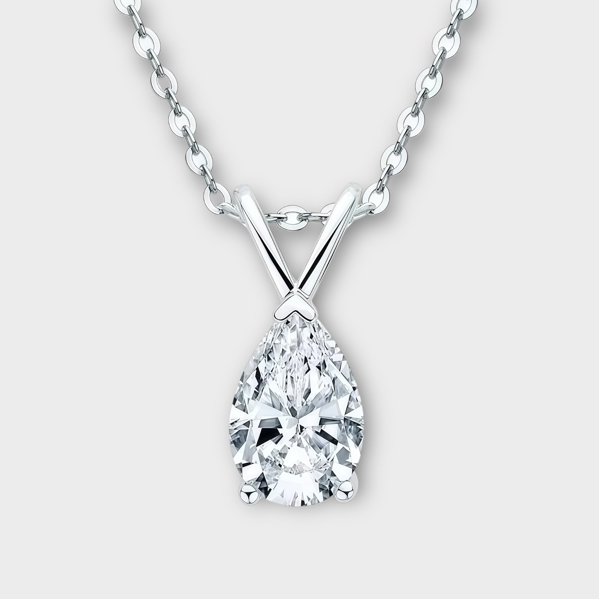 Pear Shaped Moissanite Necklace