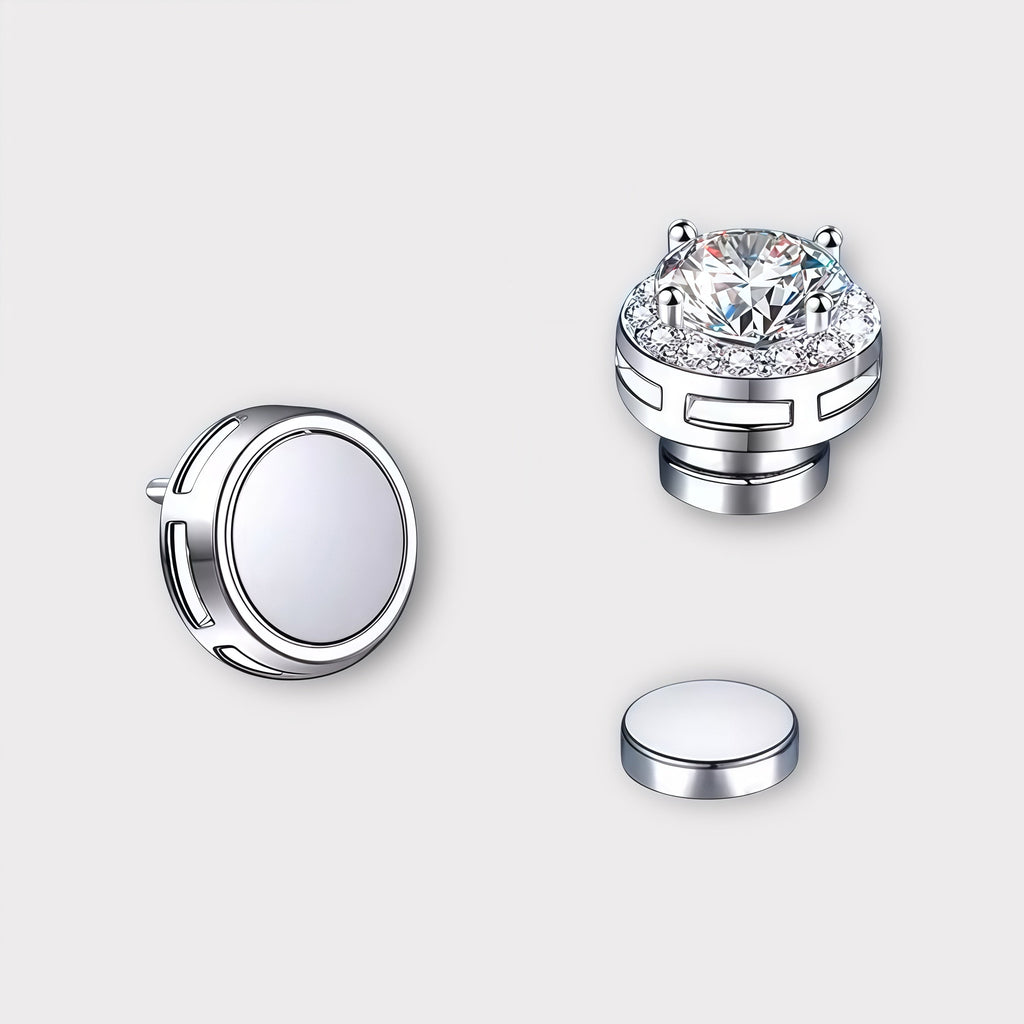 Moissanite Magnetic Halo Earrings