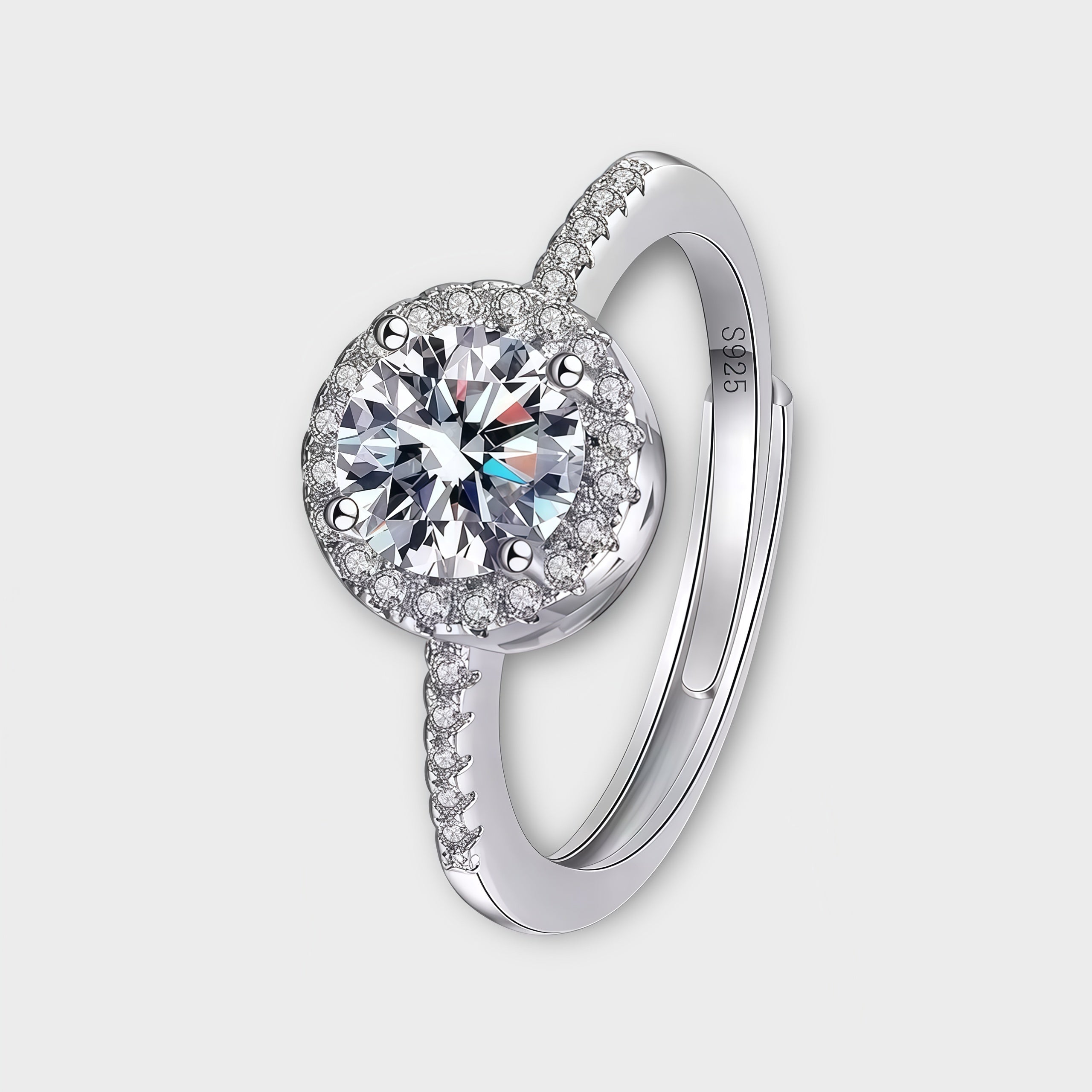 Moissanite Halo Ring